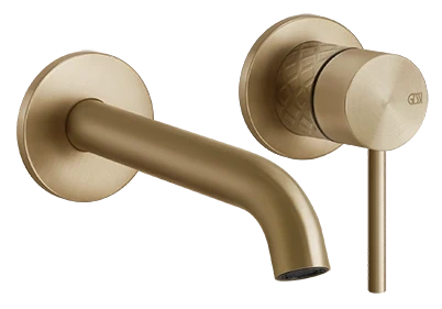 Gessi Gessi316 mitigeur lavabo mural avec bec long sans vidage set de finition - Warm Bronze Brushed PVD