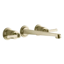 Gessi Venti20 mélangeur lavabo sans vidage set de finition - Brass Brushed PVD - avec bec long