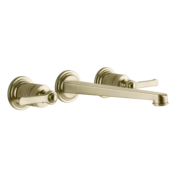 Gessi Venti20 mélangeur lavabo sans vidage set de finition - Brass Brushed PVD - avec bec long