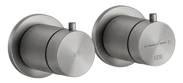 Gessi Gessi316 wandthermostaat afwerkset 2-weg - Steel Brushed
