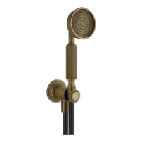 Gessi Venti20 set de douche - Antique Brass - avec sortie coudée mural et douchette anti-calcaire avec flexible 1500 mm