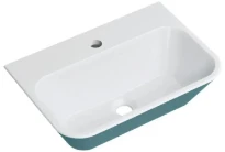 Hewi Kids lavabo 510 x 350 mm - extérieur bleu aqua intérieur blanc alpin - avec trou de robinet - sans trop-plein