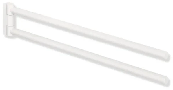 HEWI porte-serviette , dbl.,revêtu poudre, blanc mat