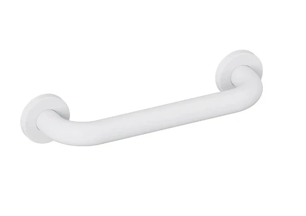 HEWI poignée de baignoire ,A=300,av. fix. rosace, ed. mat, blanc de sécurité