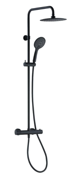 Procasa Rondo set de douche Safetouch hauteur réglable - noir mat PVD
