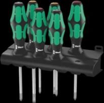 Wera 335/350/355/6 set de tournevis plat/Ph/PZ + support