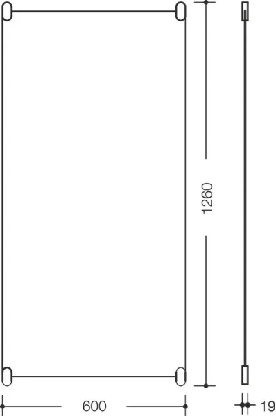 HEWI miroir cristal avec patte de fixation pour miroir, gris anthracite