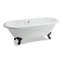 Cottage Newport baignoire autoportante acrylique 1725 x 760 mm - blanc - avec pieds noirs