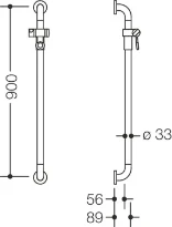 HEWI barre douchette av. coulisseau douche,A=900,BM211.2, blanc pur