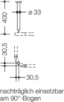 Hewi 801 supp. plafond ,A=400,ø33, BM214 blanc de sécurité
