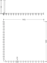 HEWI tringle à rideau , racc.,A1/2=1483, supp.plafond A=500, blanc pur