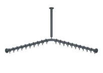 HEWI supp.fixé plafond ,A=500,BM214, edition mat, gris anthracite