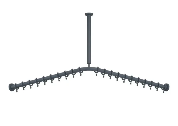 HEWI supp.fixé plafond ,A=500,BM214, edition mat, gris anthracite
