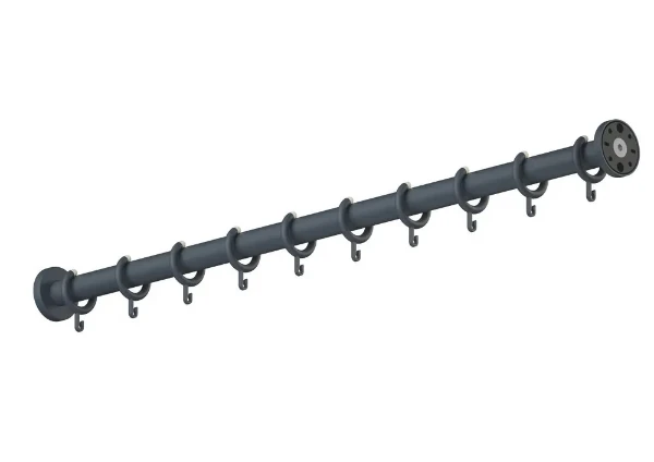 HEWI tringle à rideau ,ø33,L=1000, BA1.1, 10 anneau,EM, gris anthracite