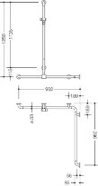 Hewi 801 barr douche/baign.,A1=1250,W1=962,W2= 962,coul.,BM211.6, blanc pur