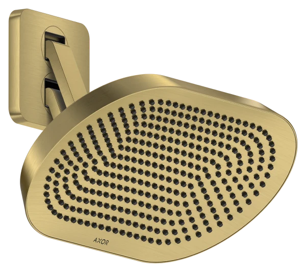 Axor ShowerSphere douche de tête 370 x 220 mm - mural - avec bras de douche 105 mm - laiton brossé
