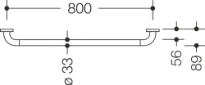 Hewi 801 barre de maintien ,A=800mm, BM211.2 blanc de sécurité