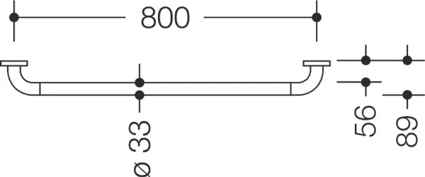 99 Hewi serie 801 wandsteun 800 mm - BM211.2 - zuiverwit