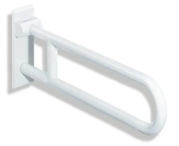 HEWI barre d`appui relevable ,L=750mm blanc de sécurité