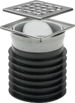 Viega Advantix insteekafvoer met RVS opzetrooster 100 x 100 mm draaibaar met lippendichting 100 mm (afvoer 0,45 l/s)