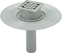 Viega Advantix terrasafvoer met RVS opzetrooster 100 x 100 mm draaibaar verticale afvoer 50 mm