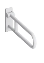 HEWI barre d`appui relevable ,L=900mm, fixe, edition mat, blanc de sécurité
