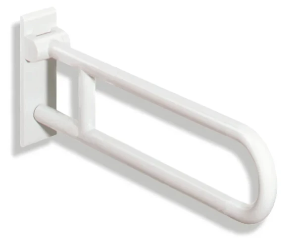HEWI barre d`appui relev. a+,L=900mm,fixe blanc de sécurité
