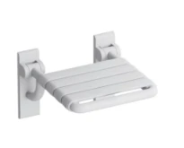 HEWI siège relevable ,B=345mm,L=408mm, ed. mat, blanc de sécurité