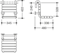 HEWI siège suspendu , section de 33mm - support rosace ø80, sable