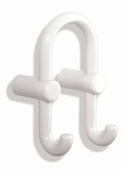 HEWI crochet double , dirigé vers l`extérieur, blanc pur