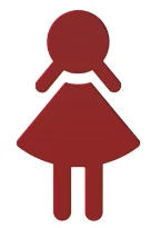 Hewi pictogramme dames,autocollant rouge rubis