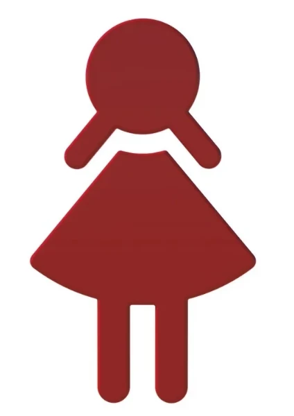 Hewi pictogramme dames,autocollant rouge rubis
