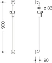 HEWI barre douchette , A1=900,coulisseau douche,BM211.2, blanc pur