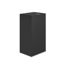 HEWI papierafvalemmer 60L met deksel, gepoedercoat, mat zwart