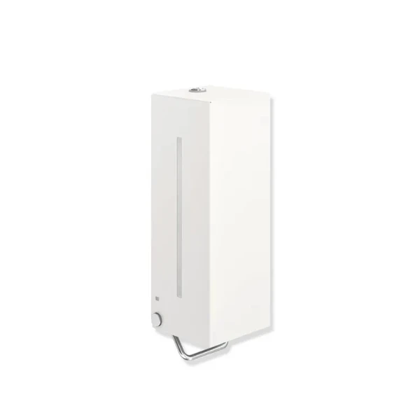 HEWI zeepdispenser, manueel,gepoedercoat mat wit