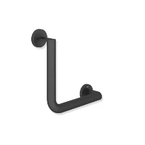 HEWI L-barre main.coudée ,A1/W1=255, Ø32/ 32,rev. p.poud., noir mat