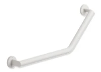 HEWI L-barre main.coudée 135°,Ø32, gauche,poudre, blanc mat