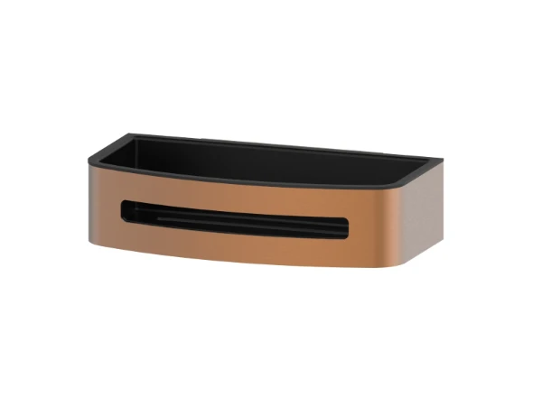 Procasa Vivo douchekorf met zwarte inzet - Brushed Copper PVD - koper mat PVD