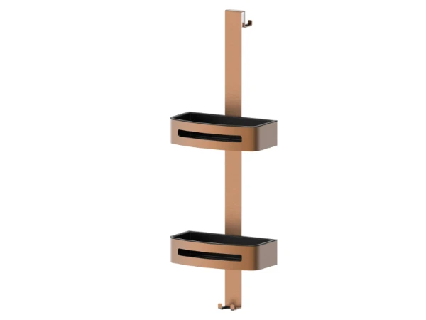 Procasa Vivo dubbele douchekorf voor douchewand - Brushed Copper PVD - koper mat PVD