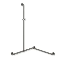 HEWI barre d.douche Ø25/30,dr,A1=1250, W1=965,W2=965,chromé,gris foncé mat/chr