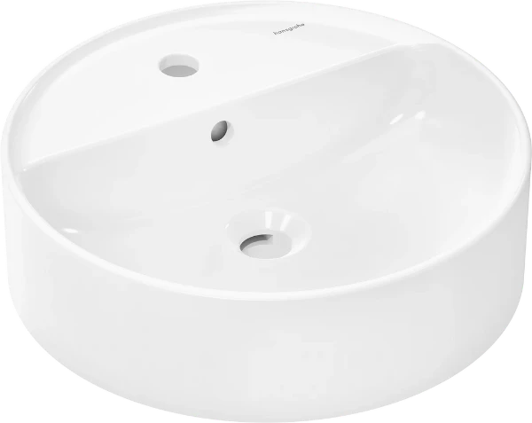 Hansgrohe Xuniva S vasque à poser 450 x 450 mm - blanc - avec trou robinetterie - avec trop-plein