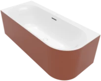 Villeroy & Boch Loop & Friends Back-to-wall bain 1800 x 800 - Acryl - Stone White - modèle gauche - avec panneau frontal