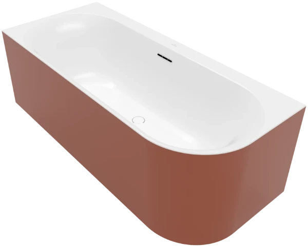 Villeroy & Boch Loop & Friends Back-to-wall bain 1800 x 800 - Acryl - Stone White - modèle gauche - avec panneau frontal