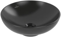 Villeroy & Boch Loop & Friends vasque à poser 420 x 420 x 120 mm - Pure Black CeramicPlus - sans trou de robinetterie - avec trop-plein