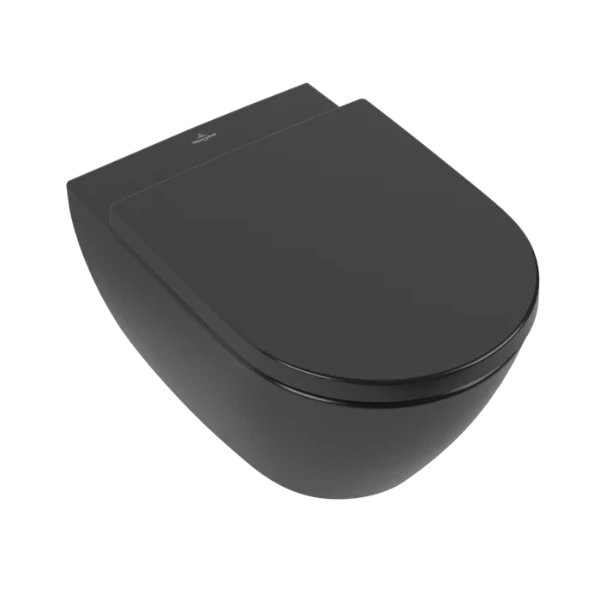 Villeroy & Boch Subway 2.0 hangtoilet DirectFlush - Pure Black CeramicPlus - zonder spoelrand B370xD560mm