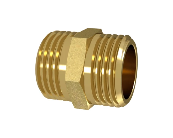 ProOne Brassline messing nippel MM 1/4 x 1/4 (zak 10st) - prijs per stuk - enkel geschikt voor water