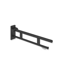 HEWI barre relevables,duo ,L=700mm,av. dist.papier,poudre, noir mat