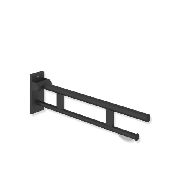 HEWI barre relev.mob.,duo ,L=700mm,av. dist.papier,poudre, noir mat