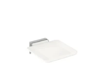 HEWI  siège relev. 350x415mm console murale brossée, blanc de sécurité
