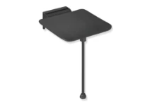 HEWI  siège rel.av.supp.planch. 350x415mm cons.murale,poudre, noir mat/noir mat